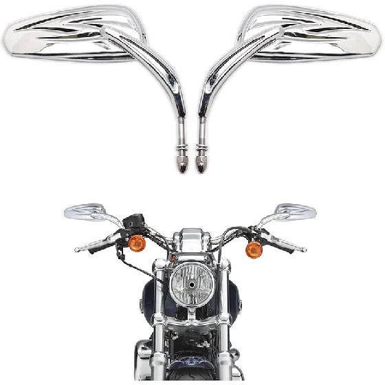 DREAMIZER 3" Motorcycle Vintage Mirrors Round Rear View Mirror 8Mm Black Compatible With Harley Davidson Dyna Bobber Softail Chopper Cruiser Cafe