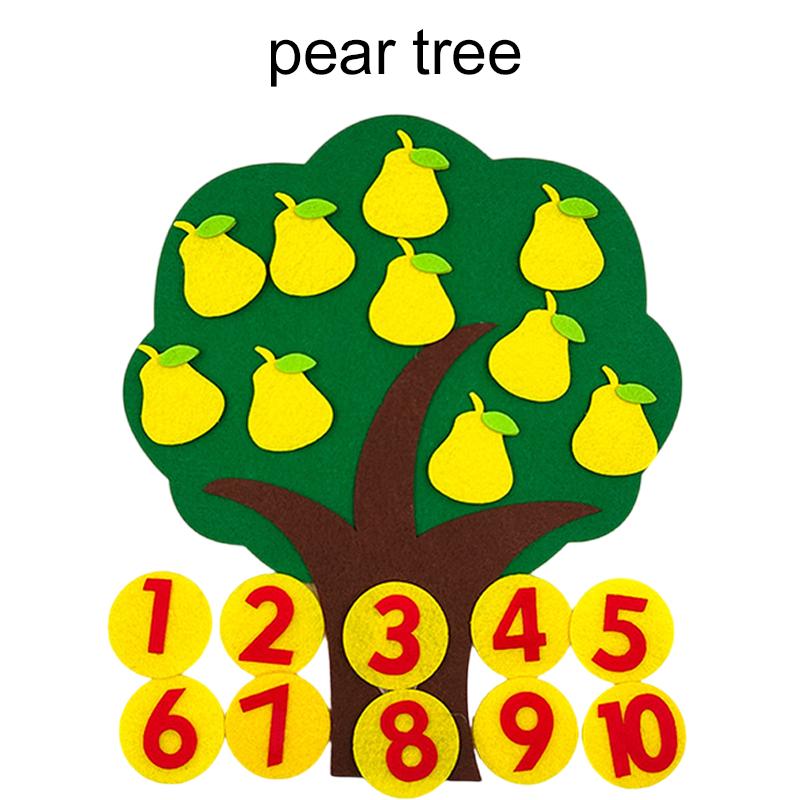 Children Jigsaw Puzzle Felt Non-woven Fruit Tree Digital Montessori Toys Early Childhood Intellectual Education Baby Toys TMZ