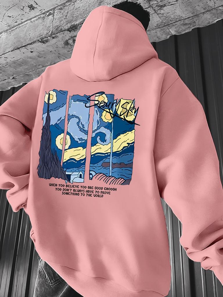 Men's drawstring hoodie with kangaroo pocket and hooded pullover sweater promo sweatshirt streetwear men