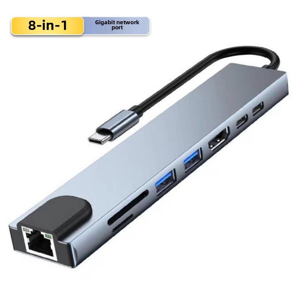 8-in-1 USB C Hub with Ethernet Port Multi Port Adapter Type C Dock for Laptop