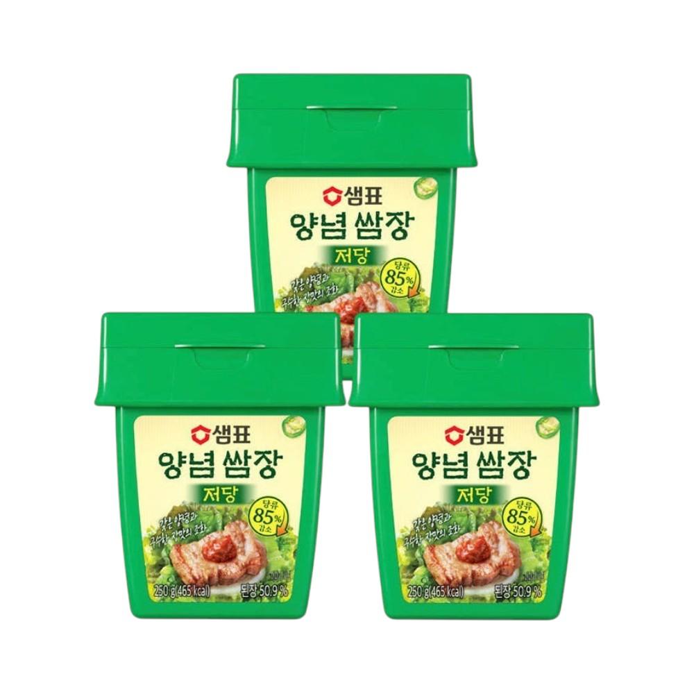 Sempio Ssamjang assaisonné faible en sucre Pâte de soja à tremper Saveur umami riche 250g (Lot de 3)