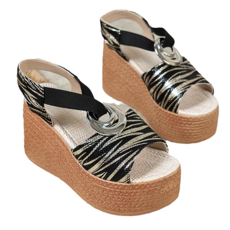 High Heel Big Size Sandalen Damen Slope Heel Dicker Boden Sandalen Fischmaul Casual Damen Sandalen