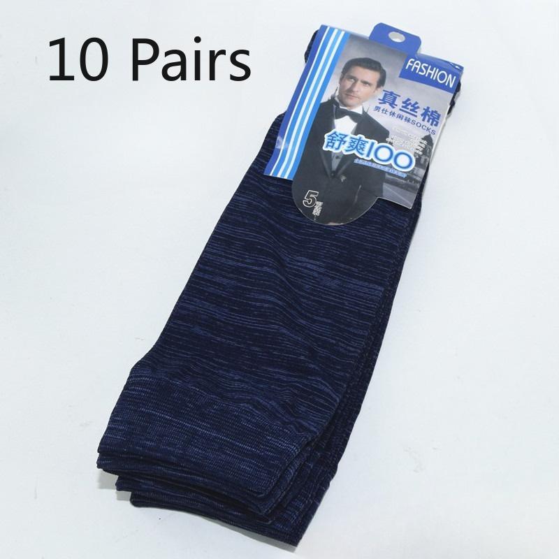 5 Pairs - Summer Lightweight, Durable, Sweat-absorbent and Breathable Men's Pure Silk Cotton Casual Sports Stockings Mid-calf Socks