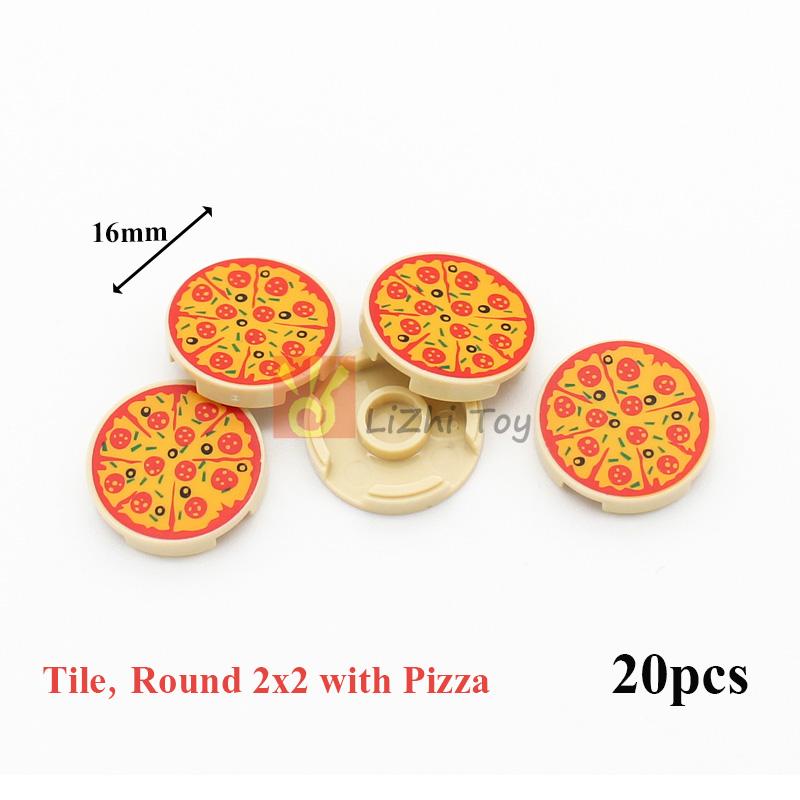 MOC City Street Figures View Printing Food Dessert Traditional Chinese Cuisine Building Blocks Monitor Eyes Briks Printed Toys