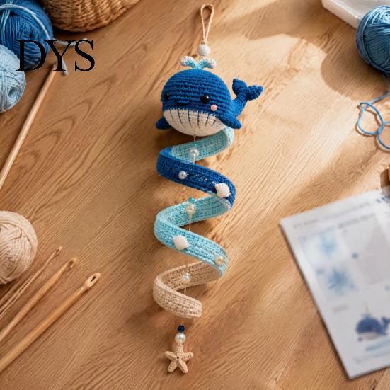 Easy Crochet Animals Pattern Ocean Theme Spiral Kit, Decorative DIY Art Craft, Bag Charms Making Assembly Hanging Ornament for Christmas Tree