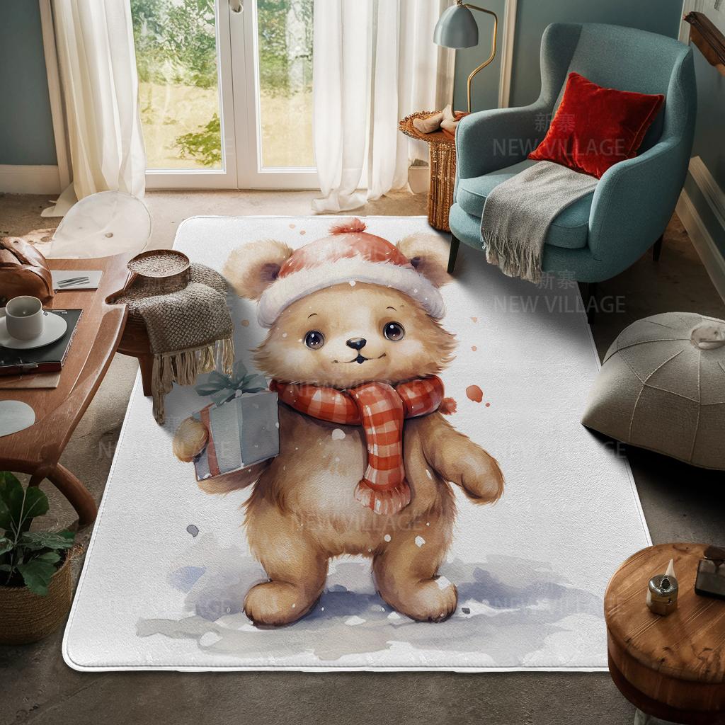 Tapete de entrada da casa Tapete de porta de casa Sala de estar Banho Pé banheiro antiderrapante tapetes de absorção de água banho Feliz Natal inverno