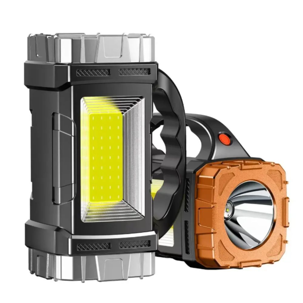 Solar Rechargeable LED Flashlight USB Rechargeable Portable Searchlight  Emergency Use