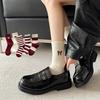 1 Pair Mid-tube Socks Striped Print Bowknot Patten College Style Socks Elastic Warm Socks Versatile Footwear Accessory