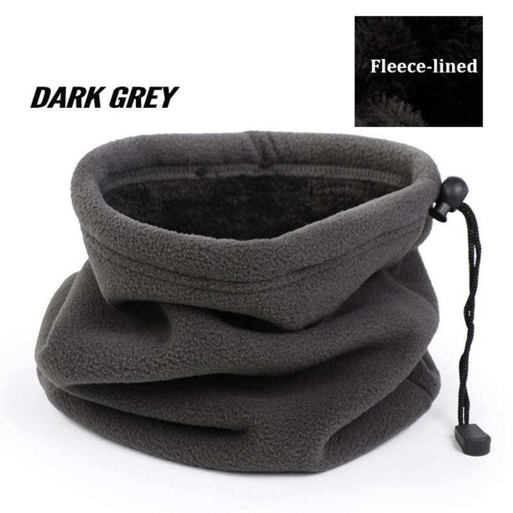 Masque Facial de Camping Couleur Unie Chaud Velours Cordon de Serrage Écharpe Cyclisme Écharpe Polaire Polaire Unisexe