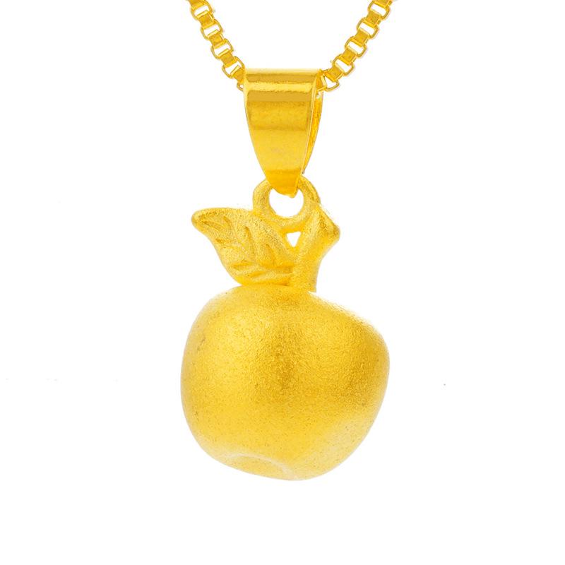 24K Gold-Plated Velvet Sand Christmas Apple Solid Pendant - 3D Imitation Hard Gold Peaceful Night Gift