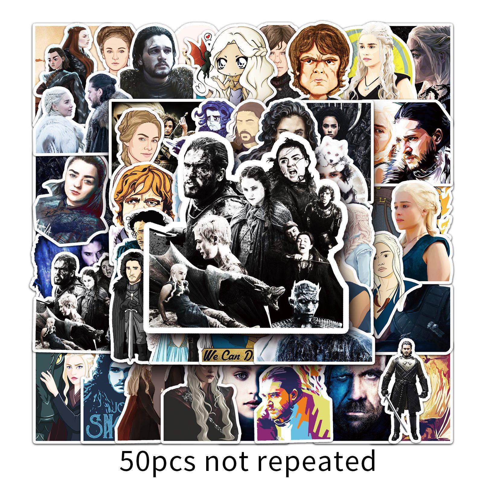 50 Game of Thrones Graffiti Stickers for Laptops, Suitcases, Cars, and Scooters