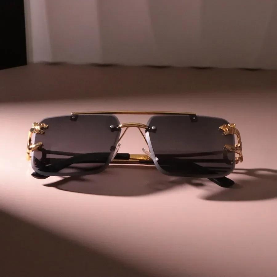 Metal Rimless Classic Square Sunglasses Women Men Designer Personality Sun Glasses Female Male Colors Mirror Sun Glasses