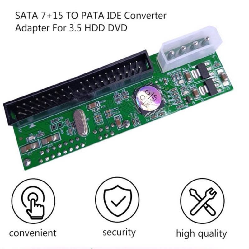 Sata To Pata Ide Converter Adapter Plug&Play 7+15 Pin 3.5/2.5 Sata Hdd