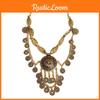 Inspired Alloy Ethnic Coin Necklace With Geometric Pendant For Festival Wear