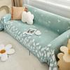 Tassels Sofa Towel Leaves Jacquard Seat Cushion Coveranti Slip Dustproof Full Cover Cloth Towel Chenille   Machine Washable Mat