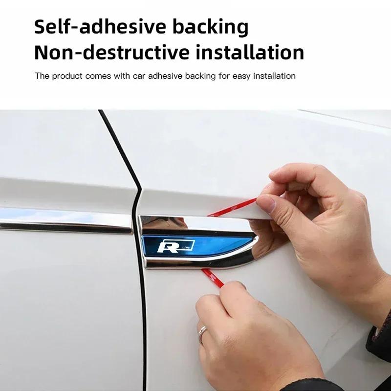 New 3D Metal Car Sticker VW Emblem Fender Blade Decal Badge Decal For Volkswagen Rline Touran Beetle Scirocco Amarok T5 Pha