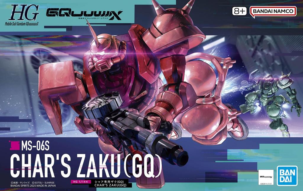 BANDAI SPIRITS Mobile Suit Gundam GQuuuuuuX Zaku Maßstab Kunststoffmodell Chars (GQ) 1/144 Vorgefärbt