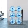 3-Tier Black Water Bottle Rack – 5 Gallon Water Jug Holder – Sturdy Steel Floor Standing Organizer W/ 6 Slots for Home & Office