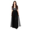 Maya Deluxe Womens/Ladies Sequin V Neck Short-Sleeved Maxi Dress