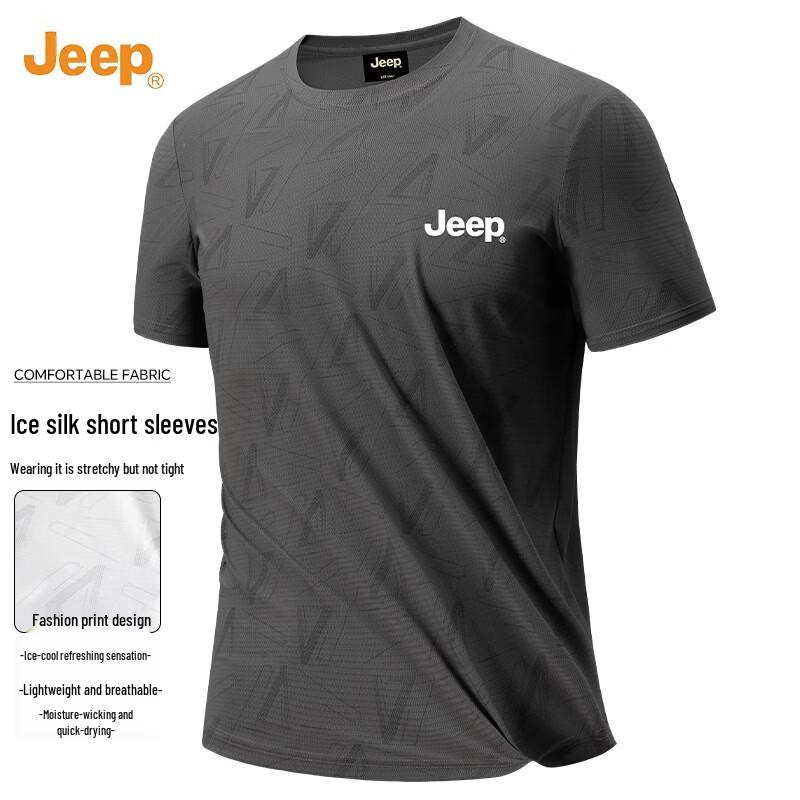 

JEEP Men s Ice Silk Printed Short Sleeve T-Shirt XL