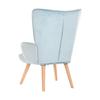 Křeslo - Přírodní dřevo - Světle modrý samet - 1 místo - Moderní skandinávský design