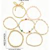 Women's Bohemian Style Color Natural Stone Beaded Gold-plated Gold Beads Multi-layer Stacked Elastic Bracelet Anti-allergy Gift