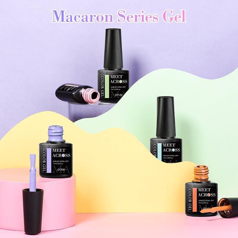 MEET ACROSS 7ML Grün Rot Gelb Neon Gel Nagellack Sommer Leuchtend Orange Bunte Maniküre UV LED Soak Off Nail Art Gel Lacke