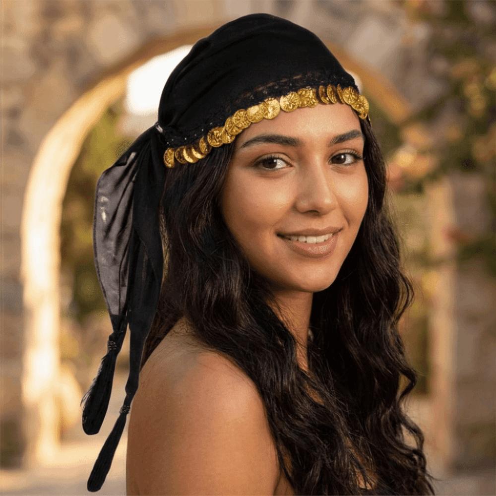 Crochet Coin Headscarf Traditional Dance Costume Headwear Belly Dance Accessories Belly Dance