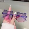 1/6 Pcs Cute Kitten Shaped Kids Sunglasses  New Gradient Candy Color Decor Shades for Girls Ins Trendy Design Sun Glasses