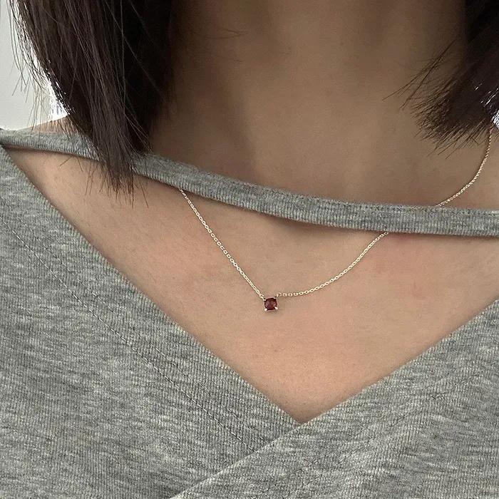 [925silver] Garnet Necklace