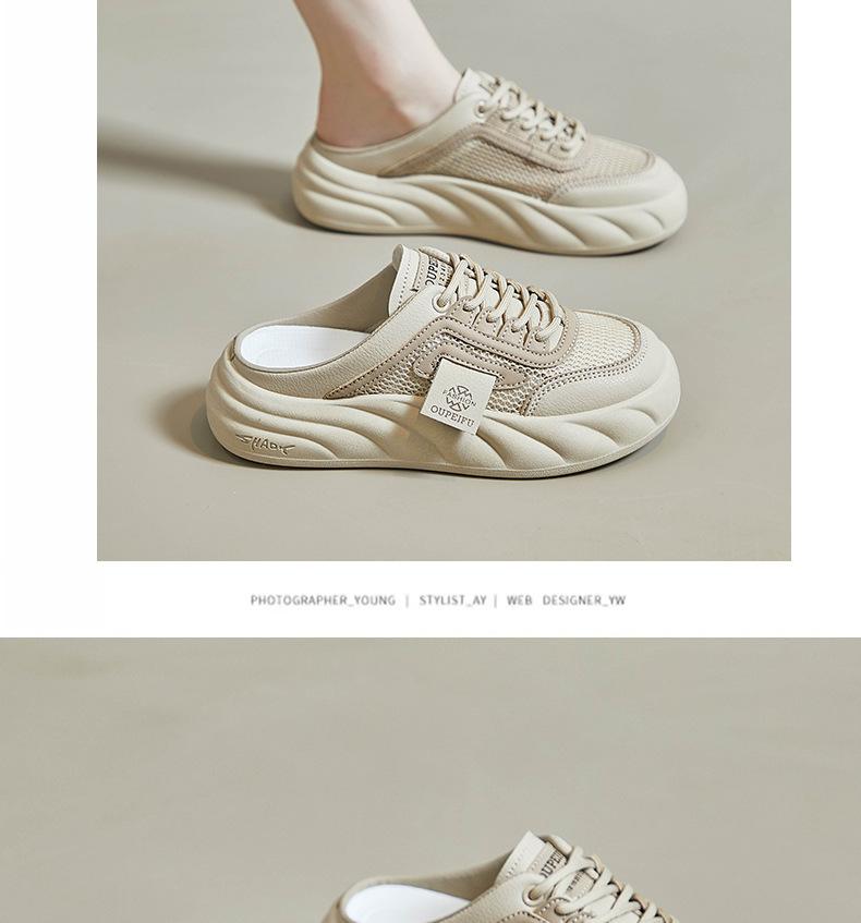 Soft-soled Fashionable Versatile Half-slippers Spring and Summer Breathable Bag Head Slippers Summer 2025 New Korean Version of Little White Shoes