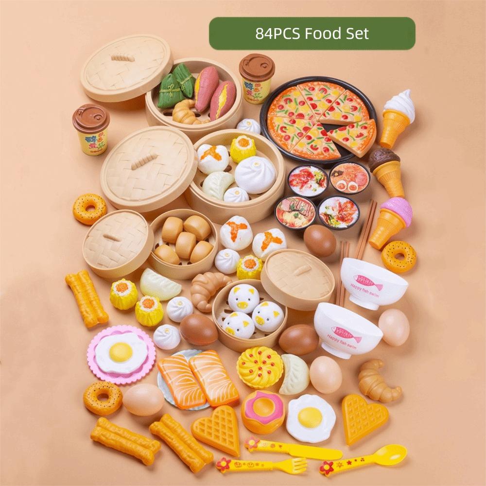 22/31/44/84PCS Miniature Steamer Buns Simulation Kitchen Toy Multicolor Chinese Breakfast Toy  Gift