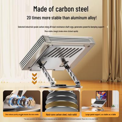 360° Rotatable Portable Laptop and Tablet Stand with Selected Carbon Steel