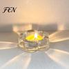 Compact Candle Holder Glass Flower Tealight Holder, Plum Blossom Bump Resistant for Home Party Decor, Wedding Table Centerpiece Decorative