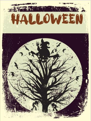

Halloween Spooky Tree Metal Wall Plaque Art Vintage tin sign retro HollidayAluminum 20x30cm（7.8x11.8inch）