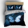Blue Butterfly Decorative Set Bedding Set with 1 Duvet Cover 2 Pillowcases Single Double King Queen Gift