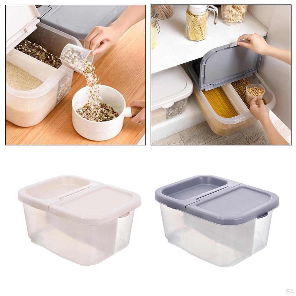 10L Transparent Rice Container Storage Bucket Kitchen Organization Crisper for Dry Food
