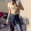 2024 Trendy Plus Size High-Waist Wide-Leg Jeans for Pear-Shaped Figures - Women's Slimming Autumn/Winter Pants
