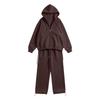Damen Samt-Set, Lässiges Zweiteiler-Outfit mit Langarm-Oberteil und Hose