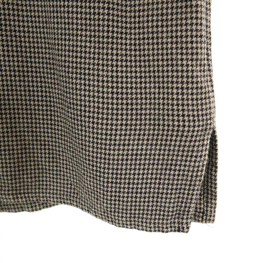 RALPH LAUREN COUNTRY 80s 90s Vintage Polo Can Houndstooth Pattern Long sleeve Box silhouette Rayon shirt Women Used