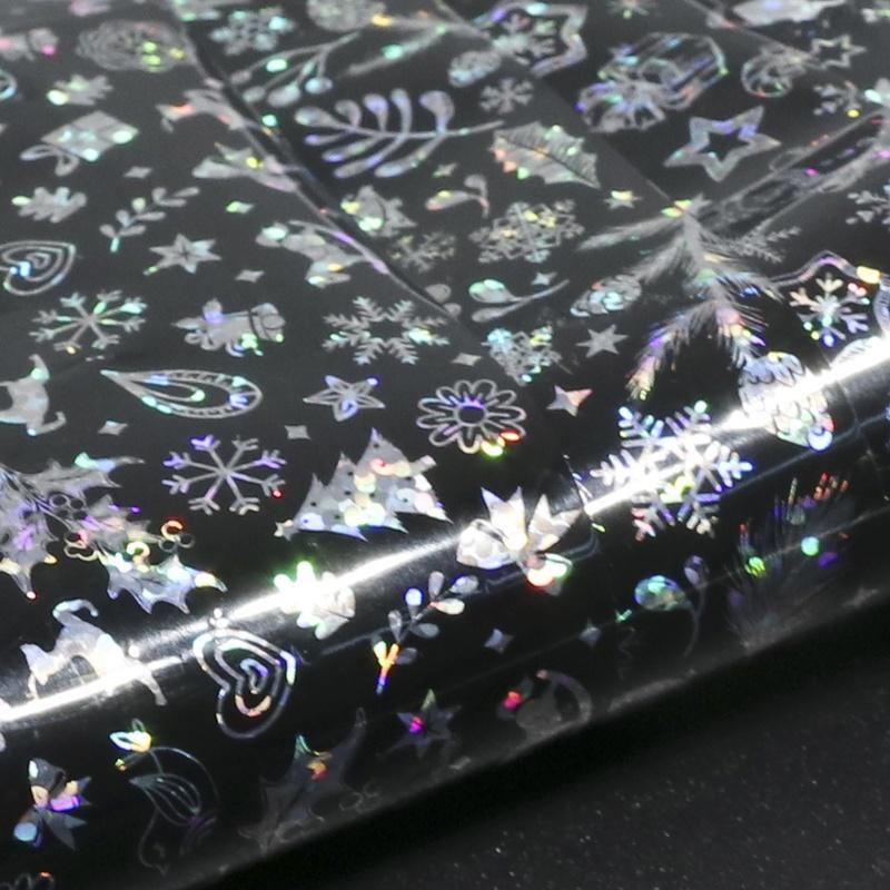2Sets 16Sheets Fashion Nail Christmas Image Holographic Nail Foil Set Snow Flower Star DIY