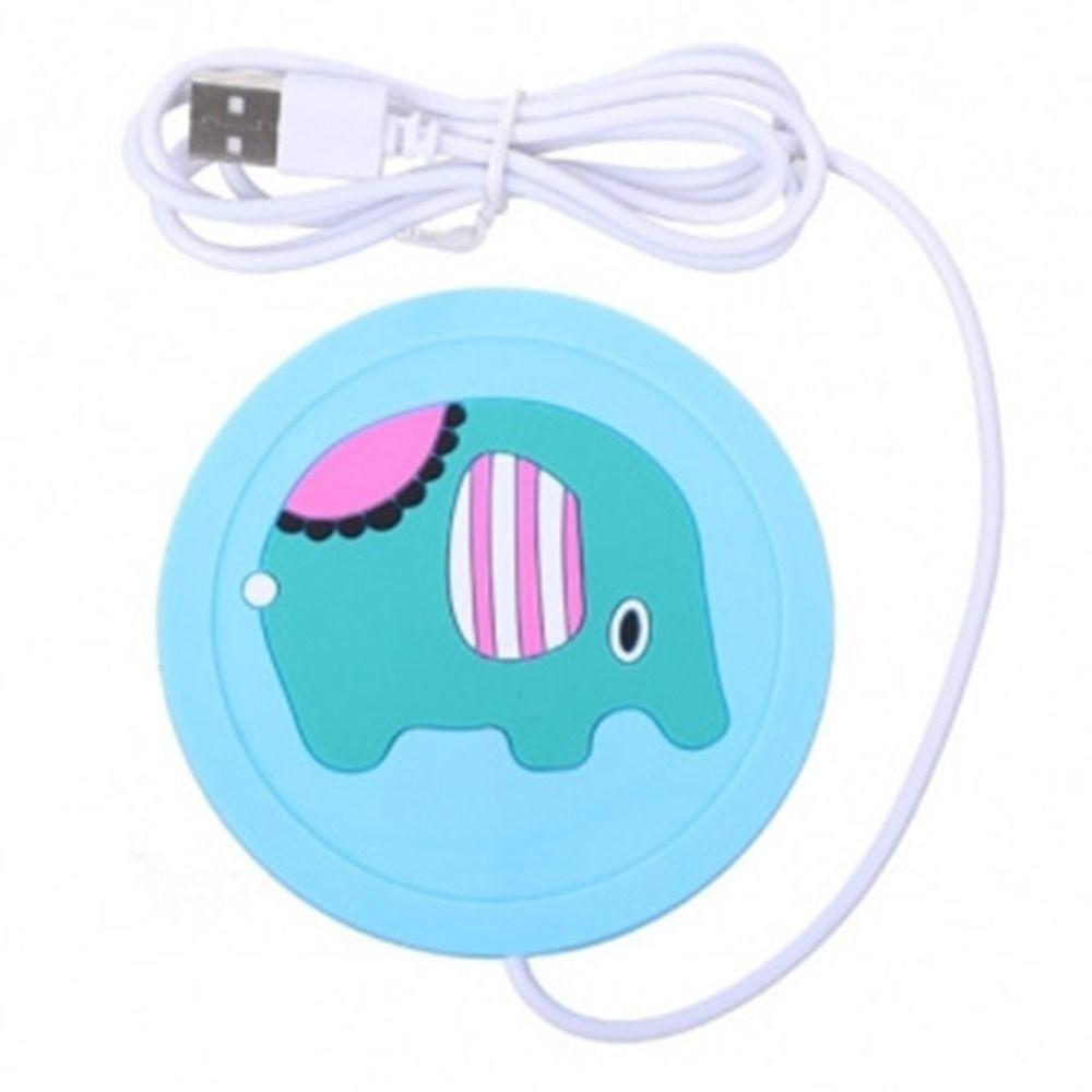 

Мультяшный узор животного USB-подогреватель для чашки Круглый нагревательный коврик для чашки Полезный USB-нагреватель для чашки Поднос Зима синий