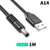 1 Pezzo Connettore Adattatore Spina AC Maschio USB a Jack DC 5.5X2.1mm 5.5X2.5mm Cavo di Alimentazione Convertitore Interfaccia Caricabatterie