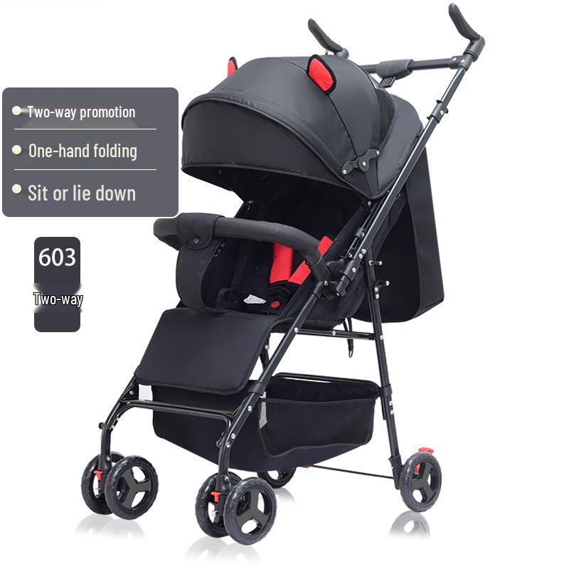 Multifunctional Lightweight Foldable Baby Stroller with High Landscape Design