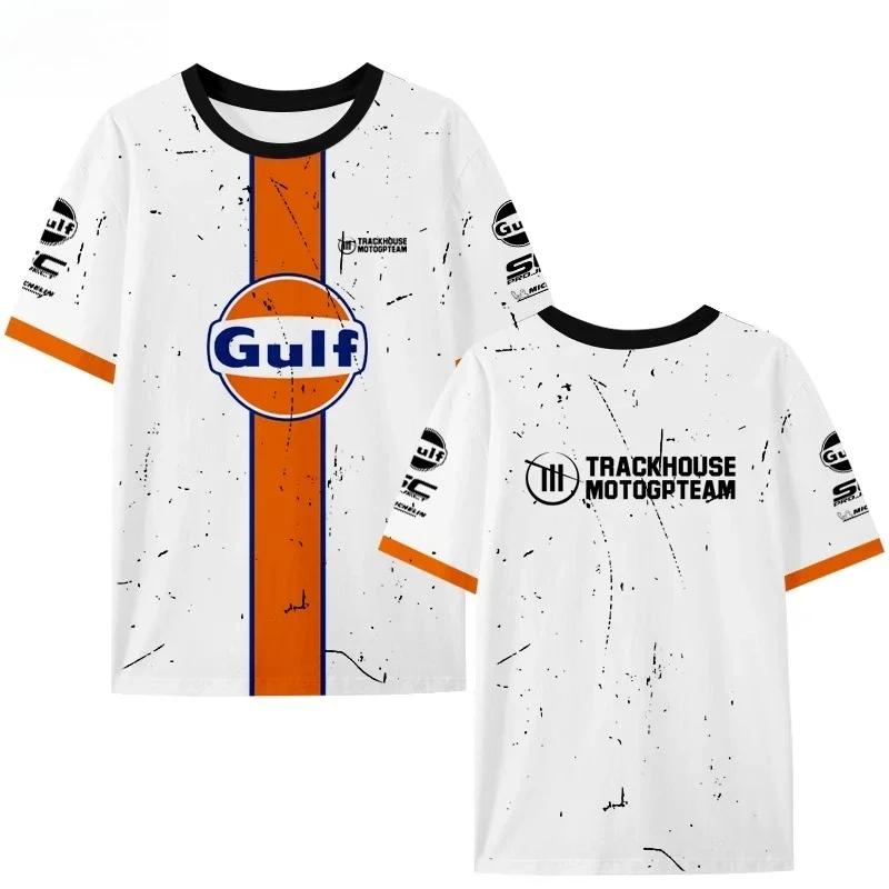 

2025 Новий гоночний костюм команди Trackhouse Racing Gulf Oil для мотоциклістів, швидкосохнуча футболка з коротким рукавом, чоловічий 3D-друк XL