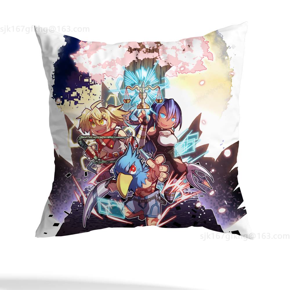 Anime Shangri-La Frontier Pillow Case Anti-dustmite Pillowcase Invisible zipper silky short plush Sofa cushion cover