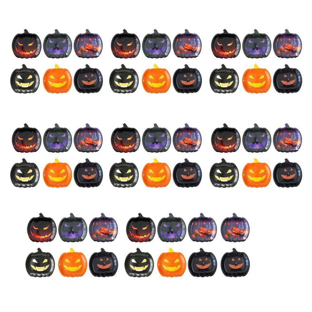 Thanksgiving Disposable Plates Oil-resistant Disposable Plates Halloween Pumpkin Paper Plates Black Orange for Party Autumn