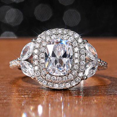 Novo design novo feminino alianças de casamento jóias lindo aaa zircão completo delicado feminino casamento anéis de noivado