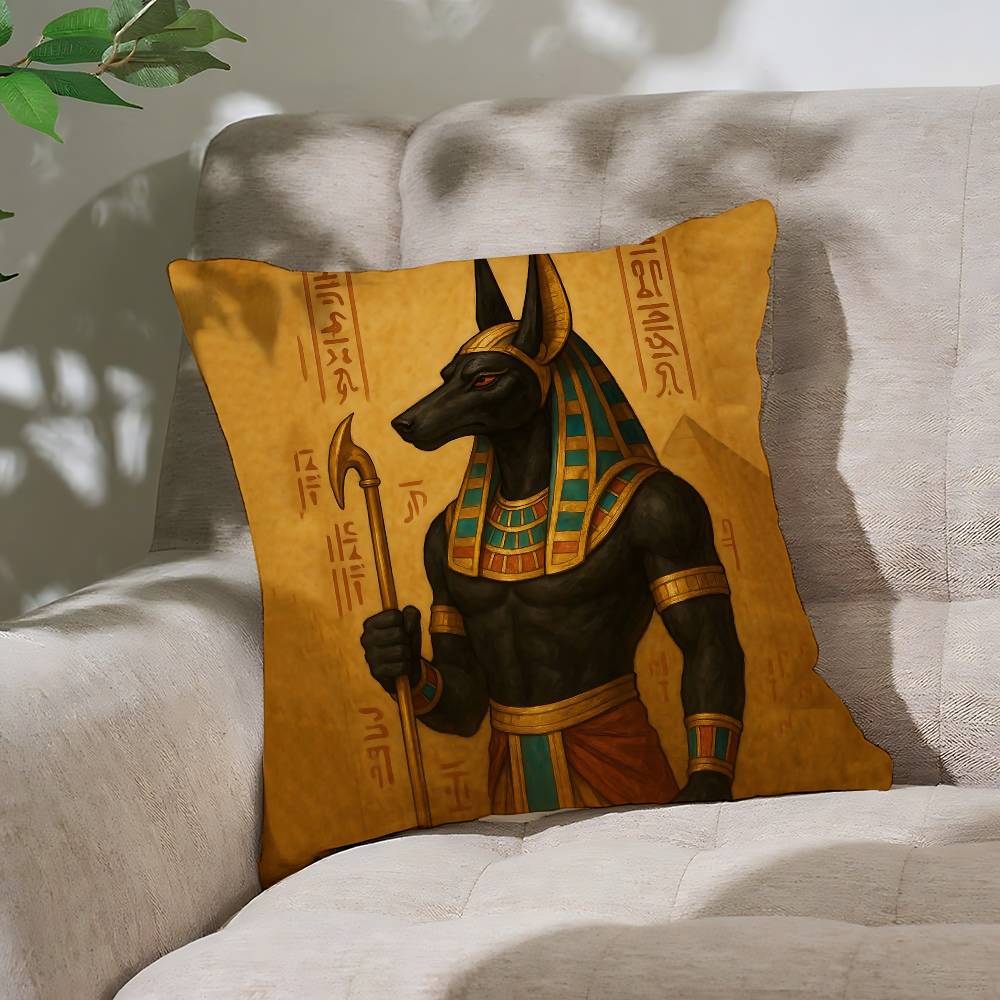 Ancient Egypt Anubis Customizable Square Pillowcases Stylish And Soft Perfect For Beds Cars And Sofas