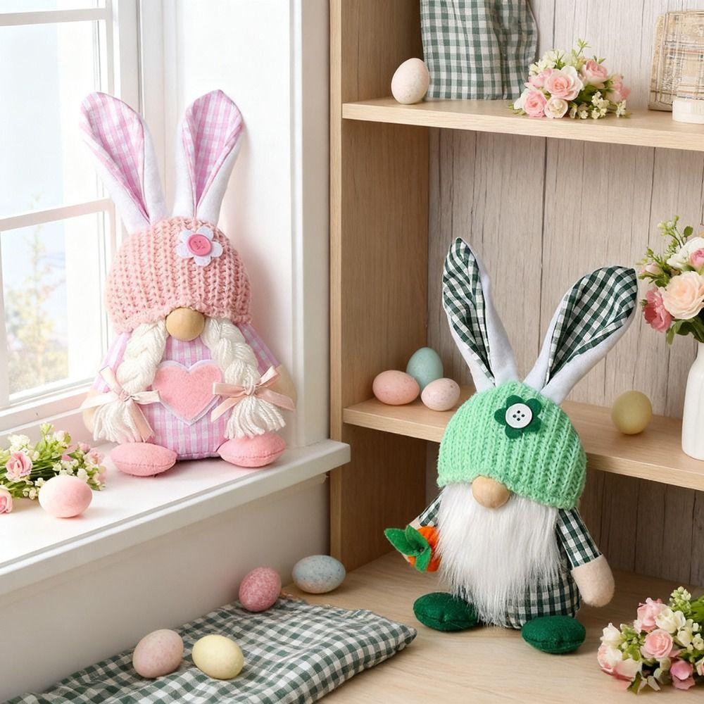 Easter Gifts Faceless Couple Doll Easter Decor Easter Bunny Ear  Home Decoration